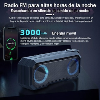 Foto 4 | Bocinas Bluetooth 5.0 Portátil Belug Altavoces Impermeable Negro