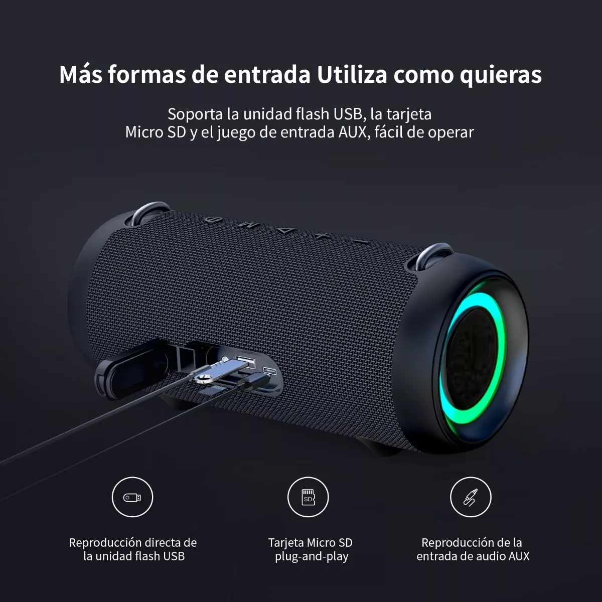 Foto 5 | Bocina Portátil Recargable con Bluetooth Eo Safe Imports Esi-5125 color Negro