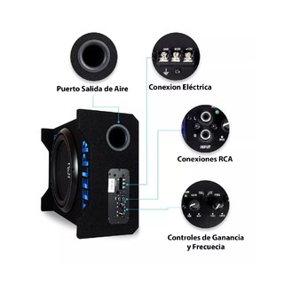 Foto 4 | Subwoofer 12'' Steelpro Amplificador Slim Design 1200 W
