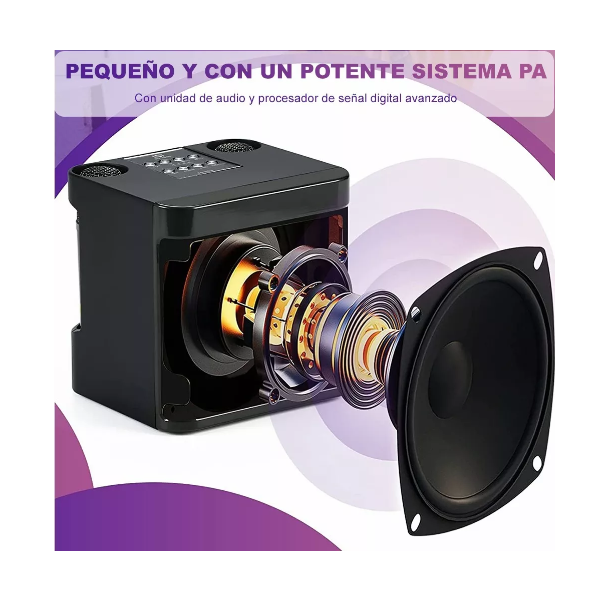 Foto 4 pulgar | Bocina Altavoz Inalámbrica Eo Safe Imports Esi-6393 color Negro con Karaoke