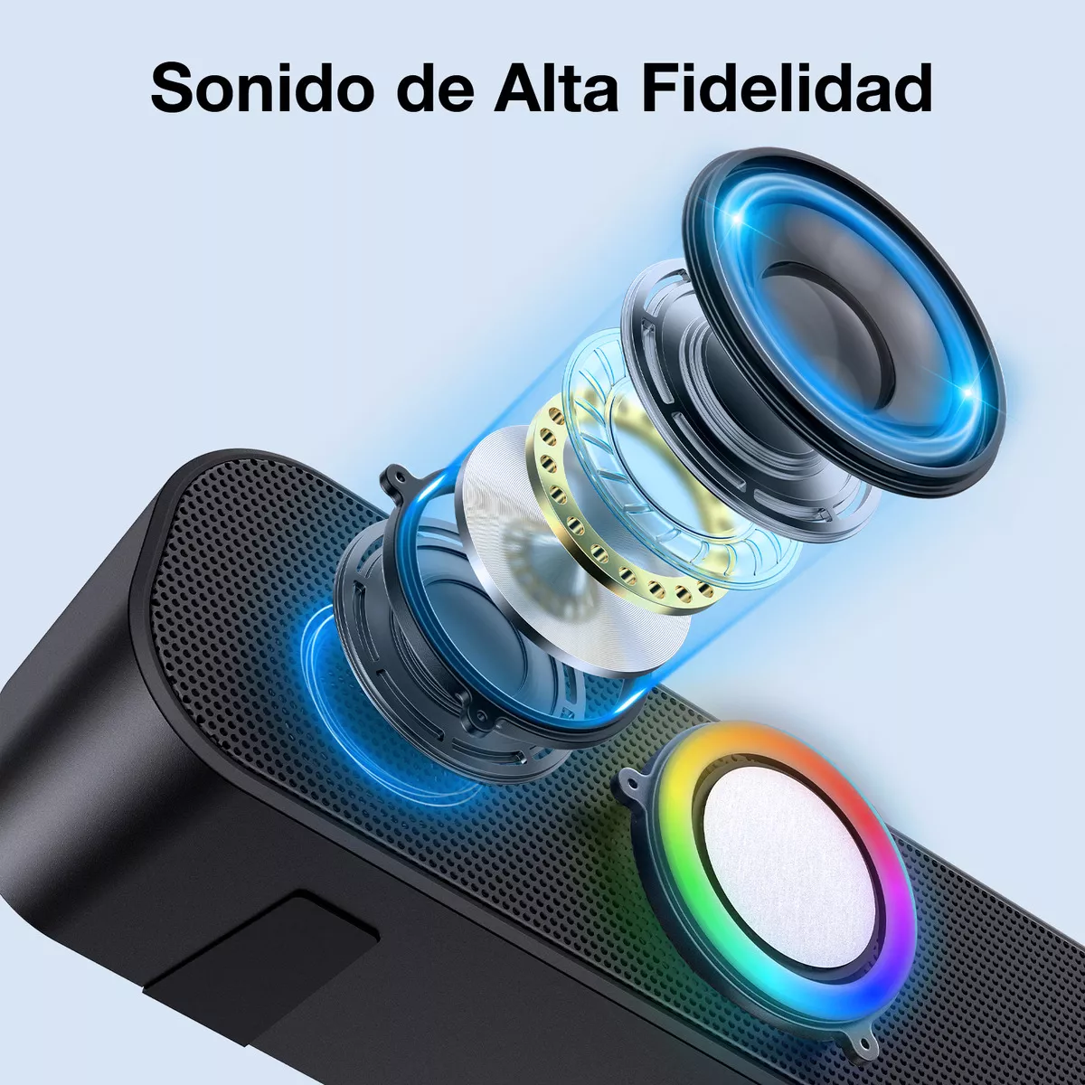 Foto 4 pulgar | Bocina Eo Safe Imports Esi-6388 color Negro Bluetooth Portátil para PC Inalámbrica