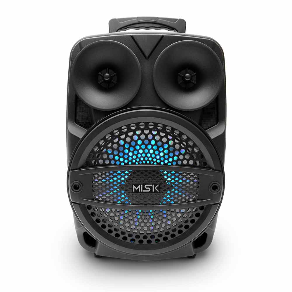 Foto 2 pulgar | Bafle Bluetooth 8p Amplificado Misik Reproductor 2500w Incluye Micrófono Alámbrico color Negro