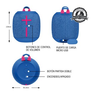 Foto 6 | Bocina Portátil Logitech UE Wonderboom 3 color Azul Bluetooth