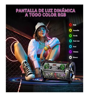 Foto 4 | Bocina BELUG Bluetooth 5.0 Altavoces Portátil Sistema de Audio RGB