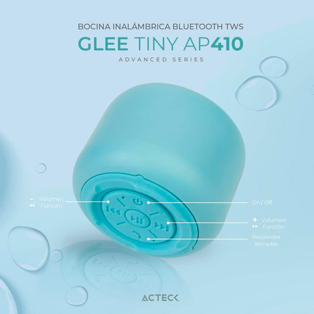 Foto 3 pulgar | Bocina Portátil Acteck Glee Tiny Ap410 Resistente al Agua color Azul