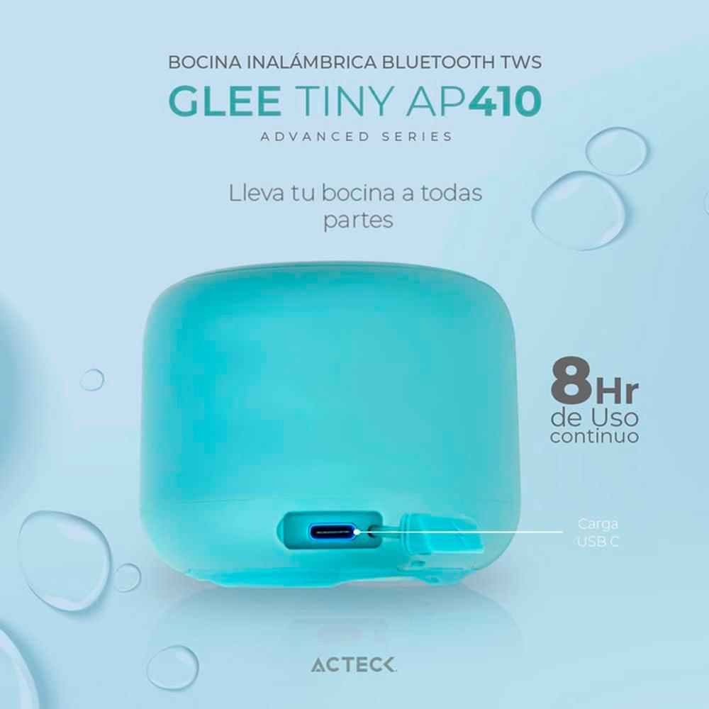 Foto 4 pulgar | Bocina Portátil Acteck Glee Tiny Ap410 Resistente al Agua color Azul