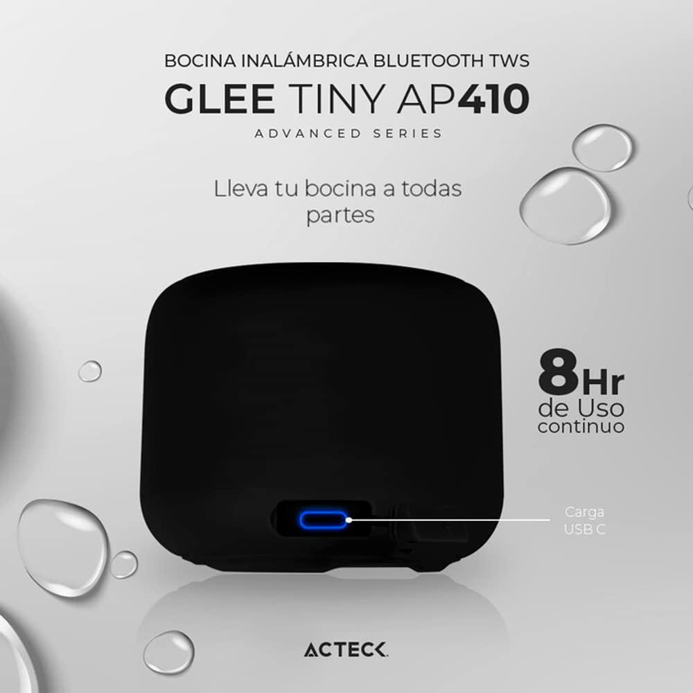 Foto 4 pulgar | Bocina Portatil Acteck Glee Tiny Ap410 Resistente al Agua color Negro