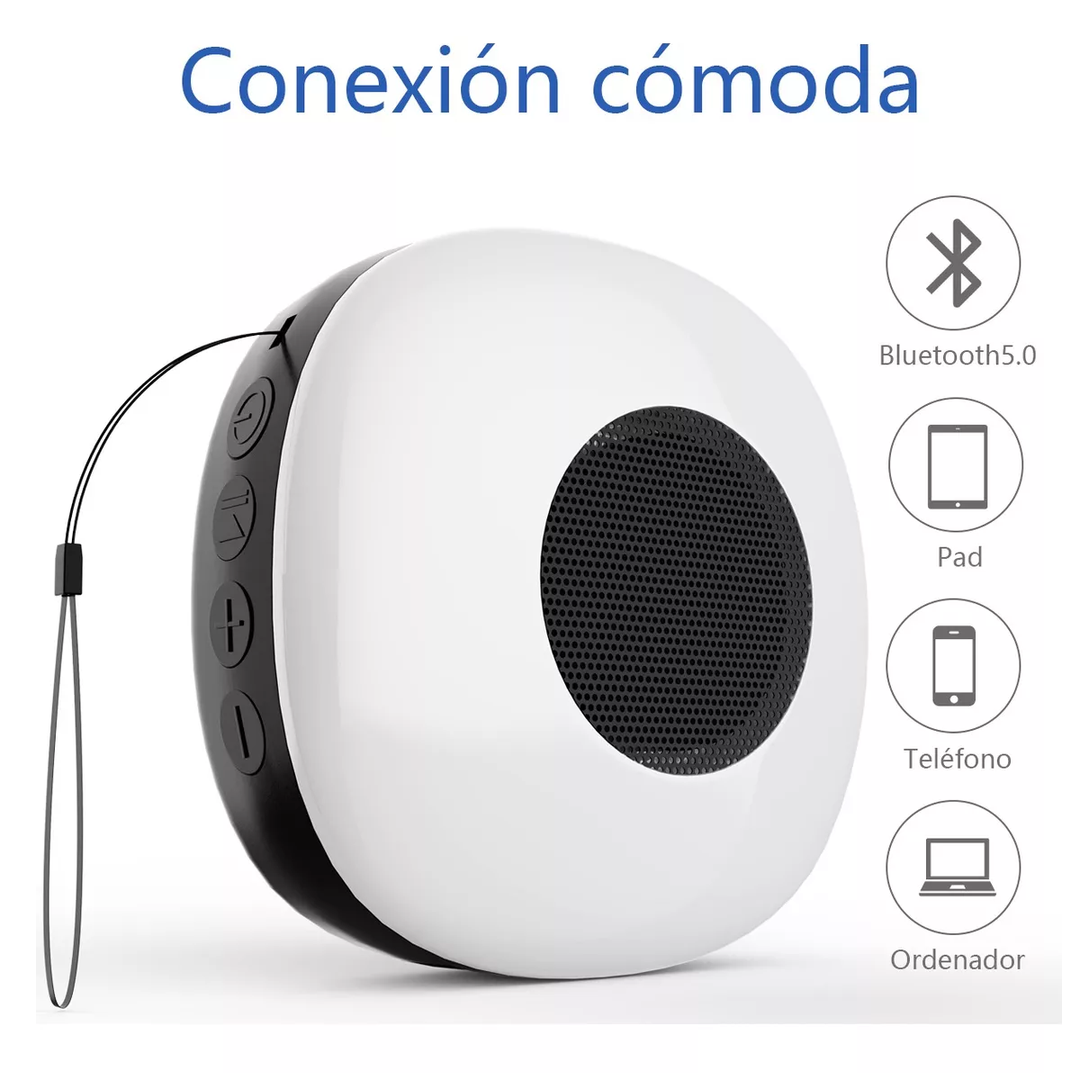 Foto 2 | Mini Bocina Bluetooth 5.0 Portátil Recargables Impermeable Eo Safe Imports Esi-8672  Blanco