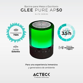 Foto 4 | Bocina Portátil Acteck Inalámbrica Luz Led color Negro