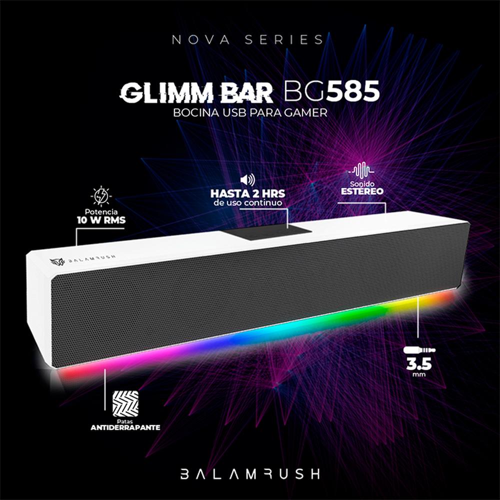 Foto 4 pulgar | Bocina Gamer Balam Rush Glimm Bar Bg585 Led Bluetooth 3.5mm Br-936965 Color Blanco