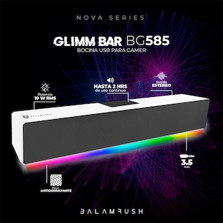 Foto 3 | Bocina Gamer Balam Rush Glimm Bar Bg585 Led Bluetooth 3.5mm Br-936965 Color Blanco
