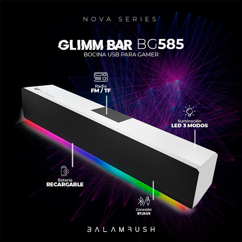 Foto 5 pulgar | Bocina Gamer Balam Rush Glimm Bar Bg585 Led Bluetooth 3.5mm Br-936965 Color Blanco