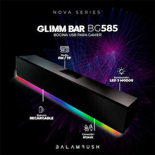 Foto 4 | Bocina Gamer Balam Rush Glimm Bar Bg585 Led Bluetooth 3.5mm Br-936958 Color Negro