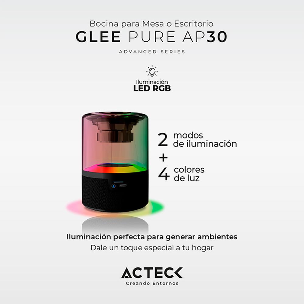 Foto 4 pulgar | Bocina Portátil Acteck Glee Pure Ap30 Luz Led Tws Ac-936422 Negro