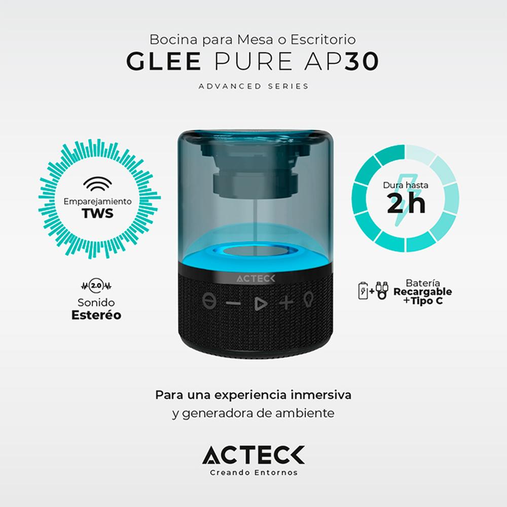 Foto 5 pulgar | Bocina Portátil Acteck Glee Pure Ap30 Luz Led Tws Ac-936422 Negro