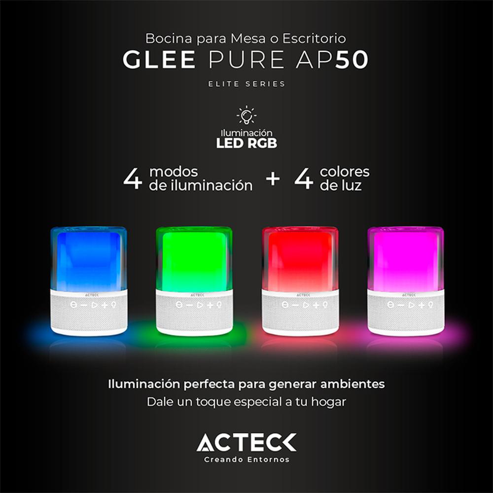 Foto 4 pulgar | Bocina Portatil Acteck Glee Pure Ap50 Inalámbrica Luz Led Tws Ac-936415 Blanco