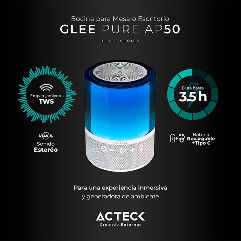 Foto 5 pulgar | Bocina Portatil Acteck Glee Pure Ap50 Inalámbrica Luz Led Tws Ac-936415 Blanco