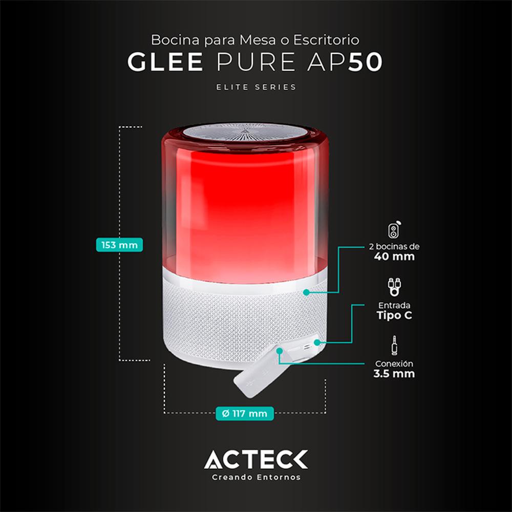 Foto 5 | Bocina Portatil Acteck Glee Pure Ap50 Inalámbrica Luz Led Tws Ac-936415 Blanco