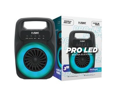 Foto 3 | Bocina Pro Led Bluetooth Radio Fm Micro Sd Recargable Hawk
