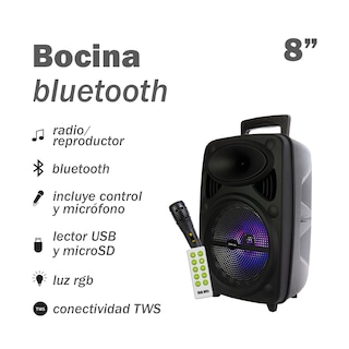 Foto 2 | Bocina Link Bits Sa8049t Portátil de 8" con Bluetooth