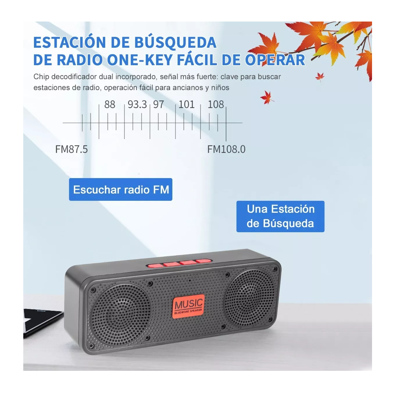 Foto 4 pulgar | Bocina Sonido Bluetooth 5.0 Altavoces Portátiles color Rojo