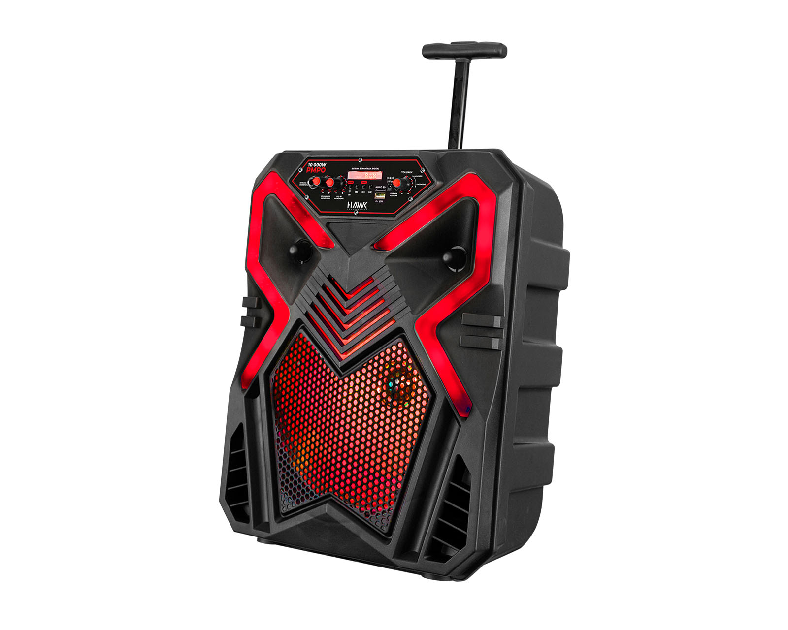 Bocina Bafle Hawk Explosive 12 Bluetooth con Ruedas