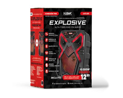Foto 3 | Bocina Bafle Hawk Explosive 12 Bluetooth con Ruedas