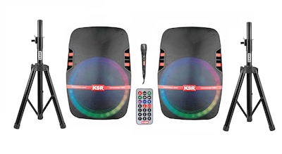 Foto 1 | Bafle Amplificador 15" Kaiser Negro Recargable 2 Piezas +2 Tripies