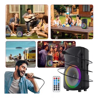 Foto 4 | Bocina Bluetooth Recargable Portátil RGB Eo Safe Imports Esi-10911 Negra
