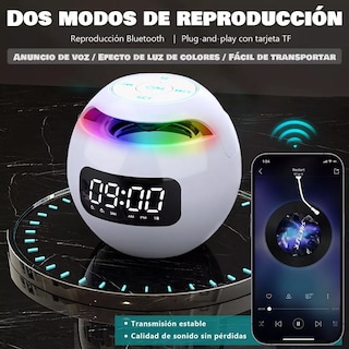 Foto 2 | Bocina Bluetooth Portátil con Reloj Digital Eo Safe Imports Esi-10915 Blanca