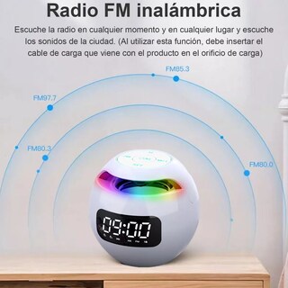 Foto 4 | Bocina Bluetooth Portátil con Reloj Digital Eo Safe Imports Esi-10915 Blanca