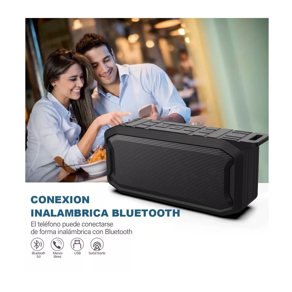 Foto 5 pulgar | Bocina Eo Safe Imports ESI-10950 Negra Bluetooth 5.0 Portátil Altavoces Impermeable