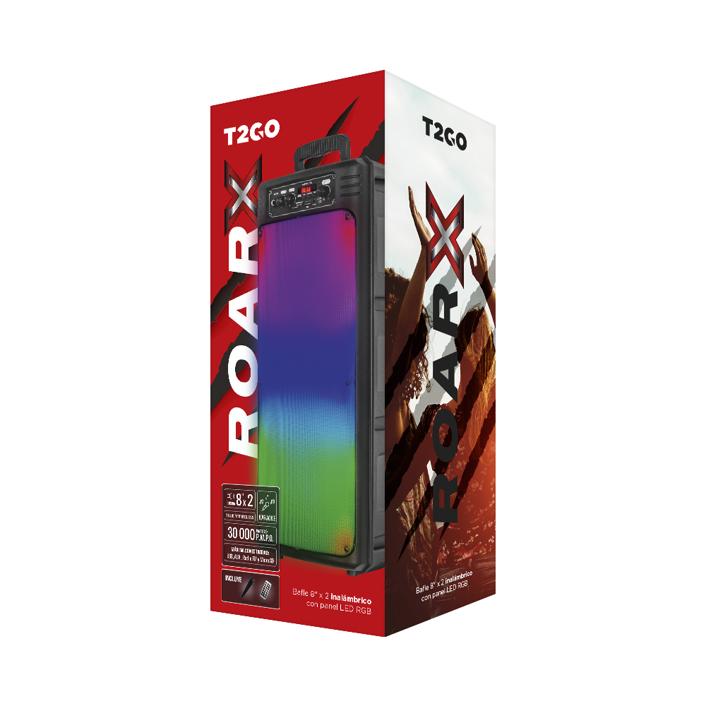 Foto 4 pulgar | Bocina Inalámbrica T2GO Roar X 8'' con Luz RGB