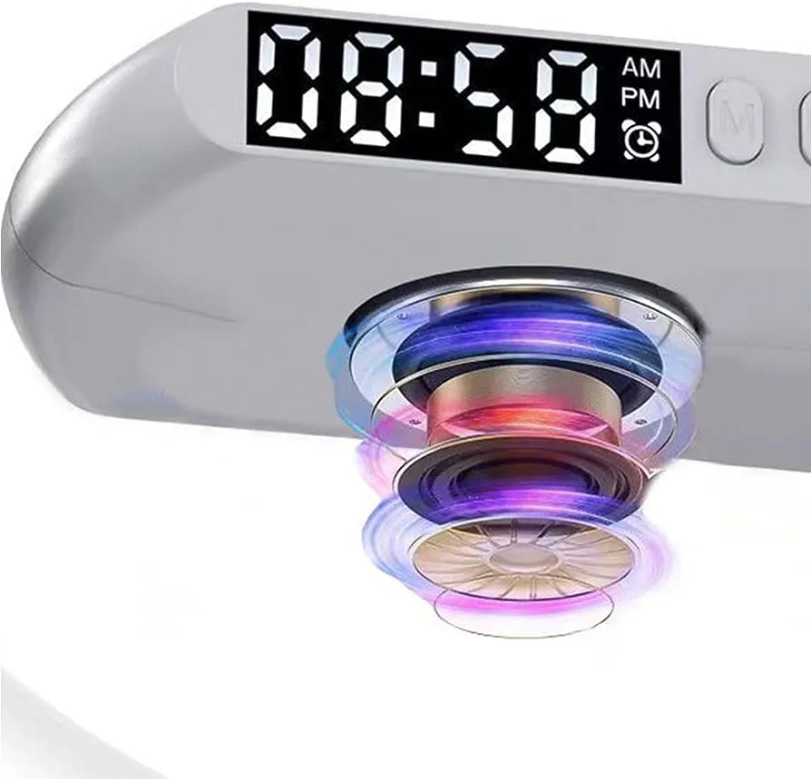 Foto 6 pulgar | Bocina Despertador Blanco Con Bluetooth y Luz Led