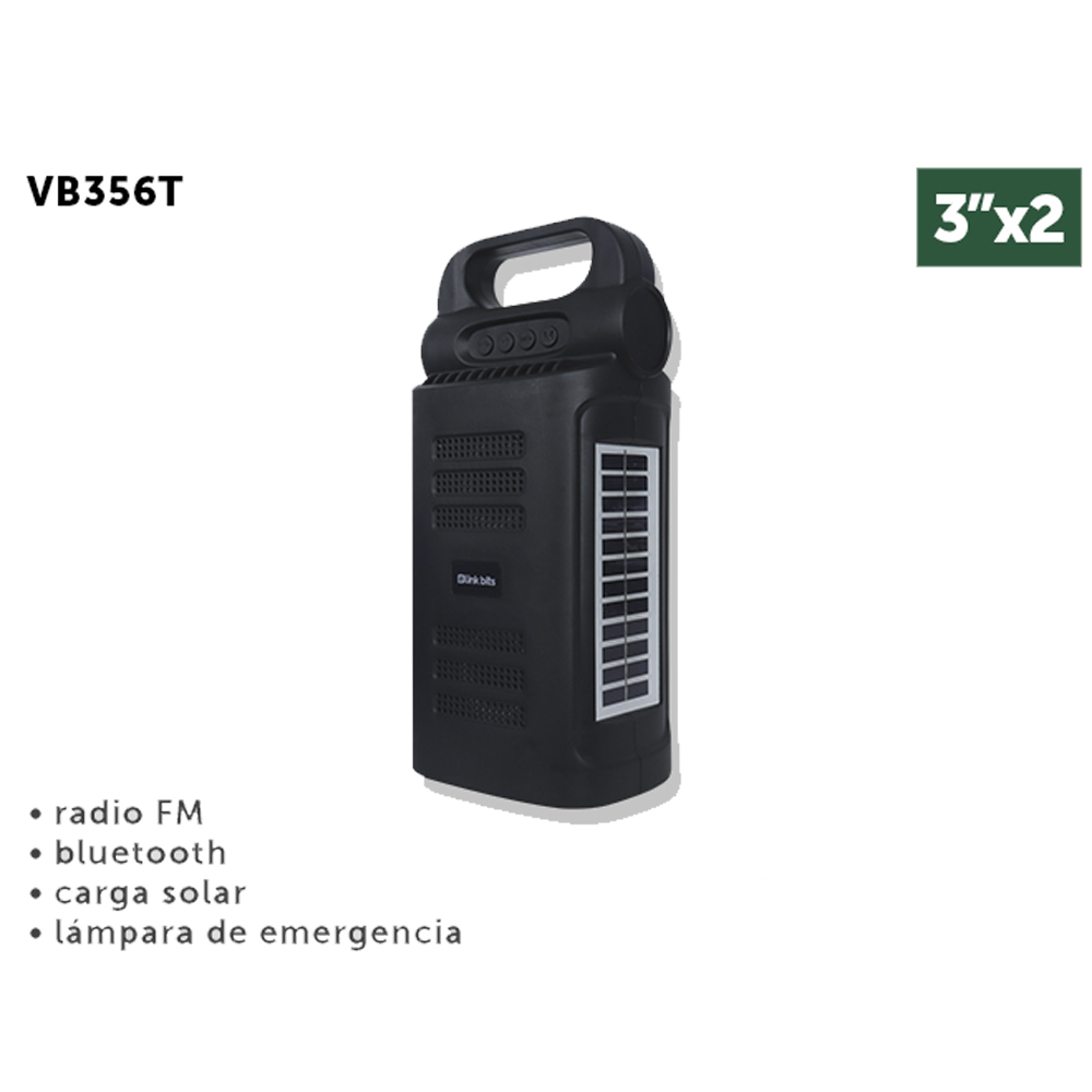 Foto 3 pulgar | Bocina Bluetooth Con Lámpara De Emergencia Radio Fm Carga Solar