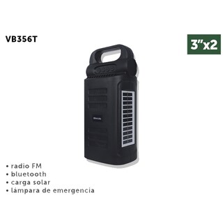 Foto 2 | Bocina Bluetooth Con Lámpara De Emergencia Radio Fm Carga Solar