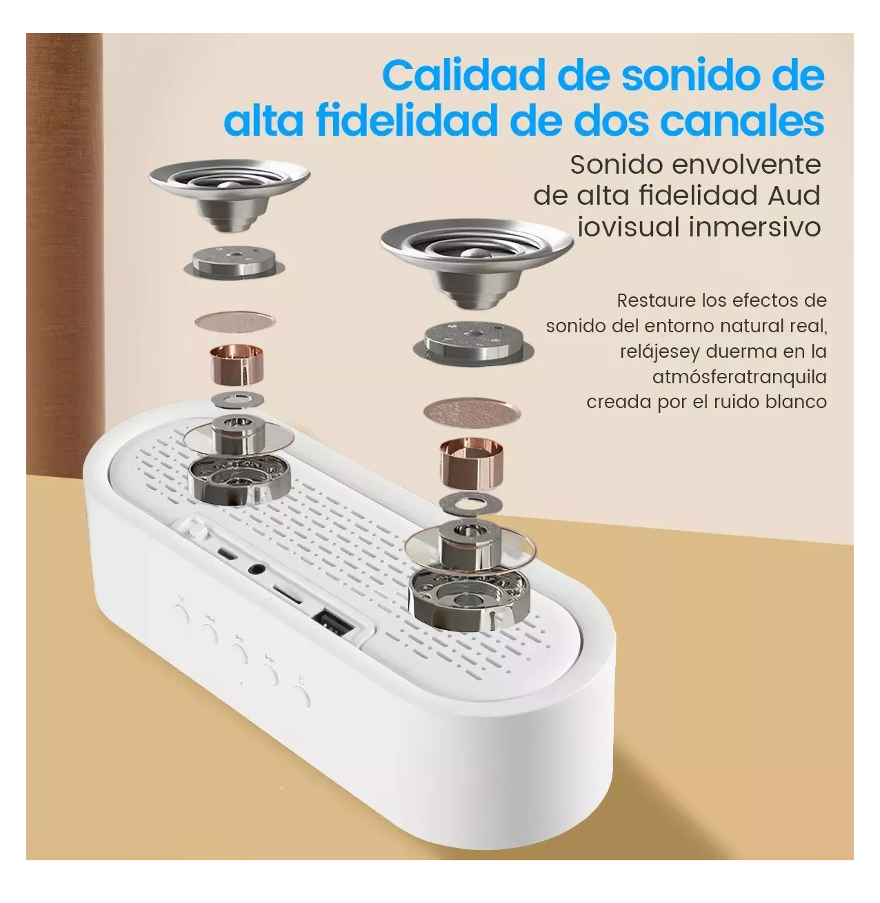 Foto 4 pulgar | Bocina Bluetooth Portátil Recargable Blanca