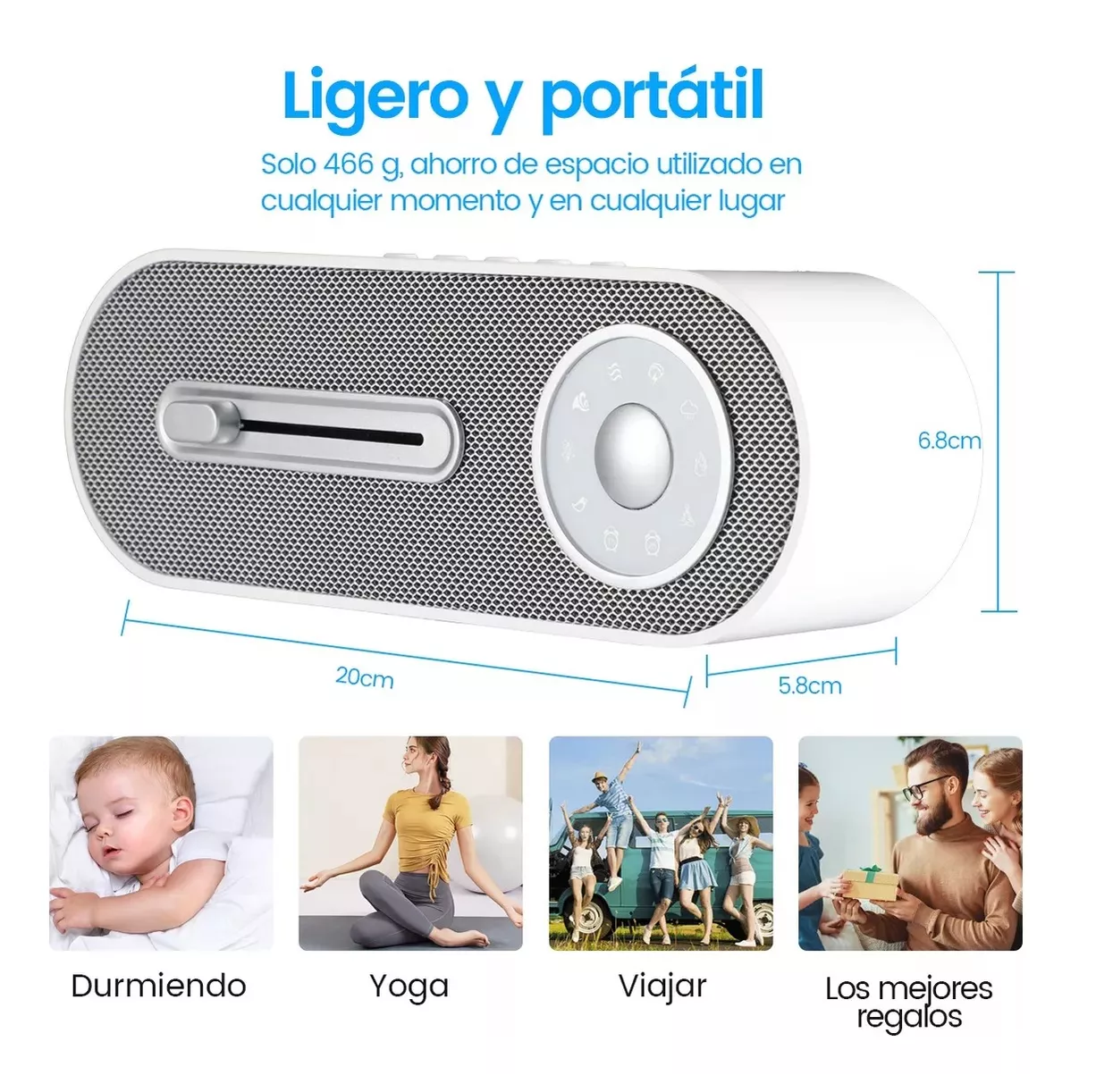 Foto 6 | Bocina Bluetooth Portátil Recargable Blanca