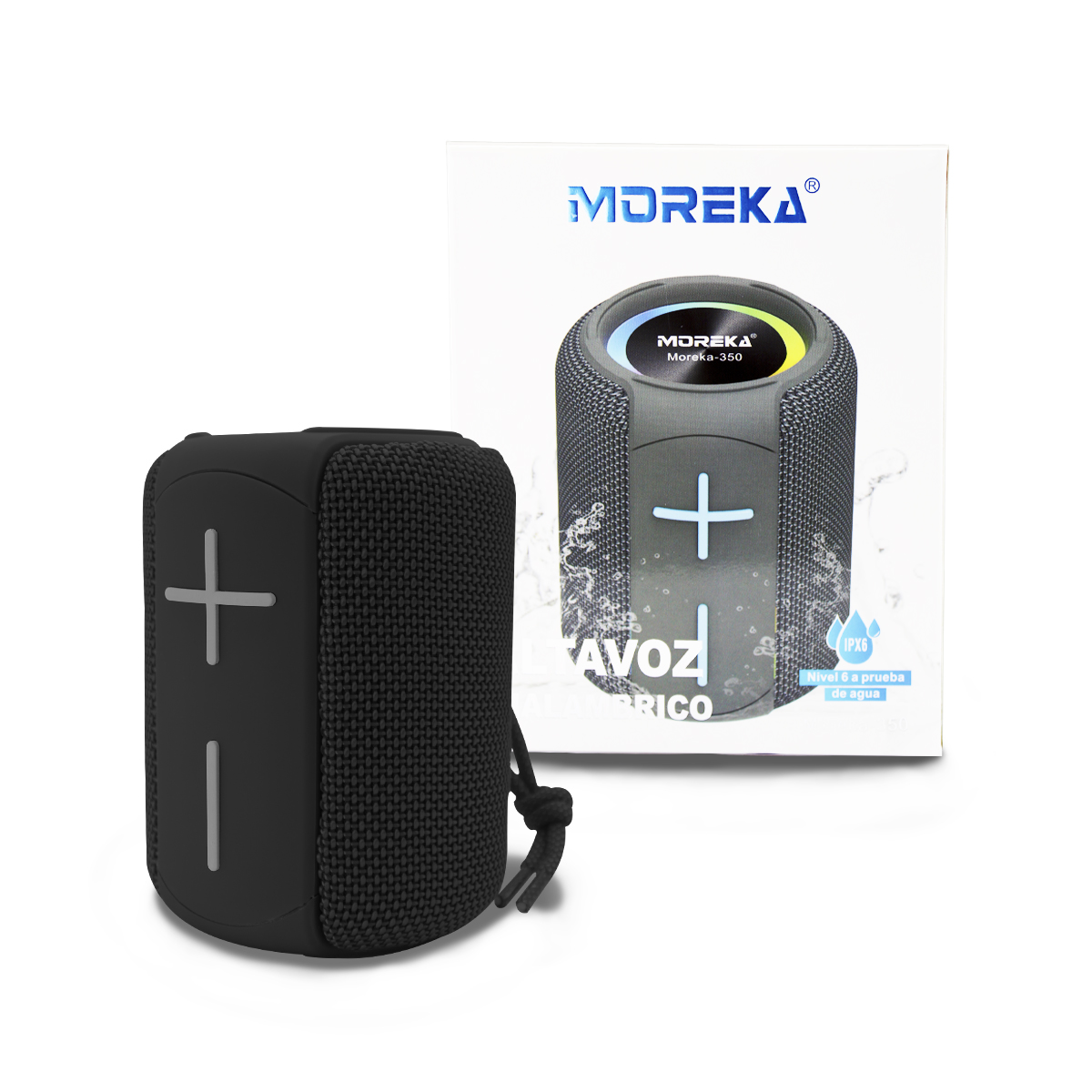 Altavoz Color Negro Aprueba De Agua Moreka M-350