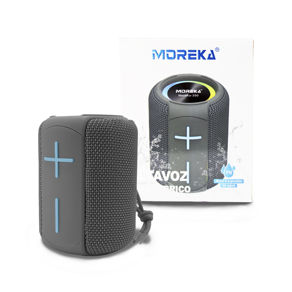 Bocinas Bluetooth Aprueba De Agua Moreka M-350 Color Gris