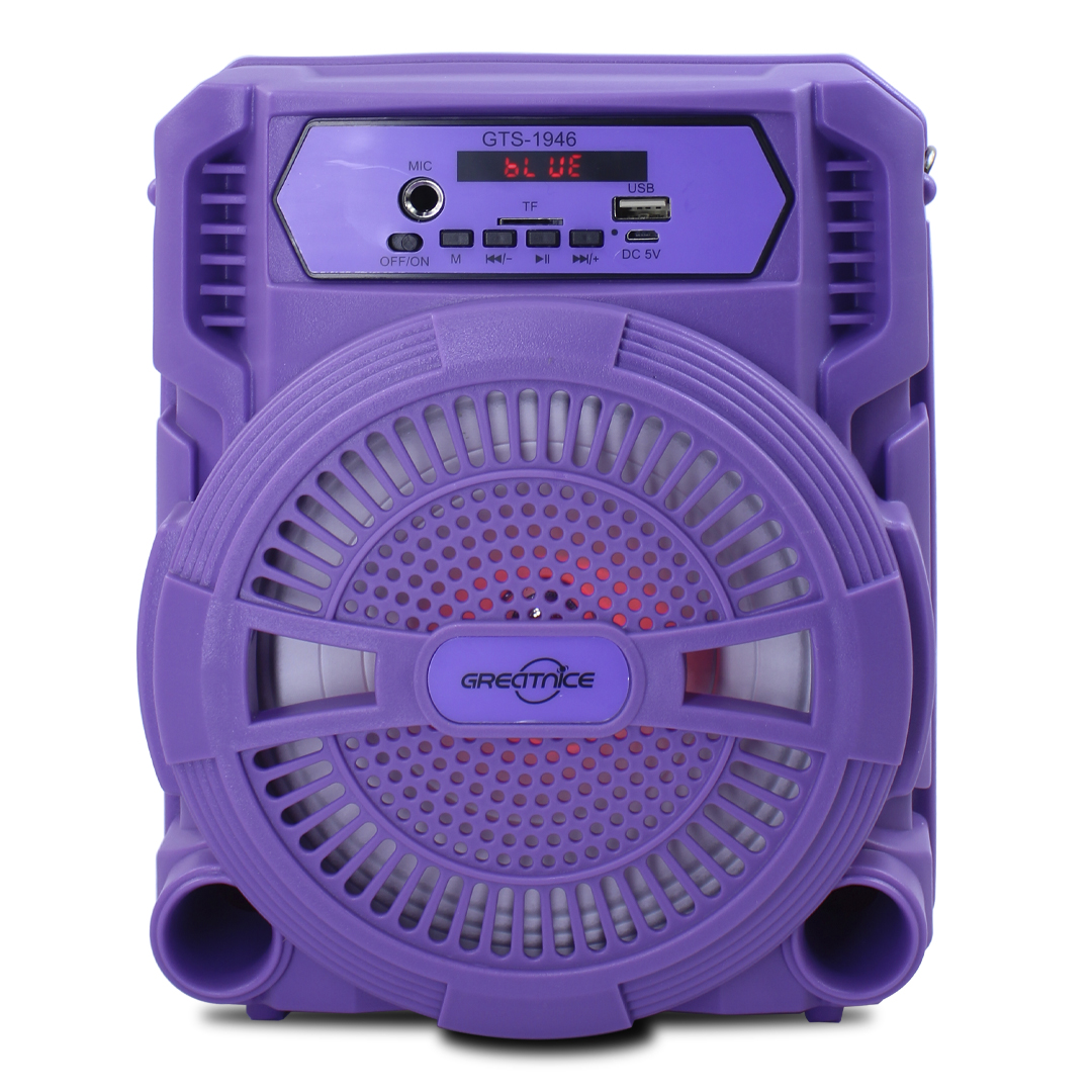 Foto 3 | Bocina Inalámbrica 6.5 Pulgadas con Micrófono Alámbrico Morado