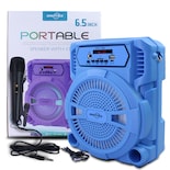 Bocina Inalámbrica 6.5 Pulgadas Greatinace con Micrófono Azul