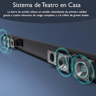 Foto 2 | Barra de Sonido Teatro en Casa Bluetooth 5.0 Alta Fidelidad 3 Eqs 80 w 2023