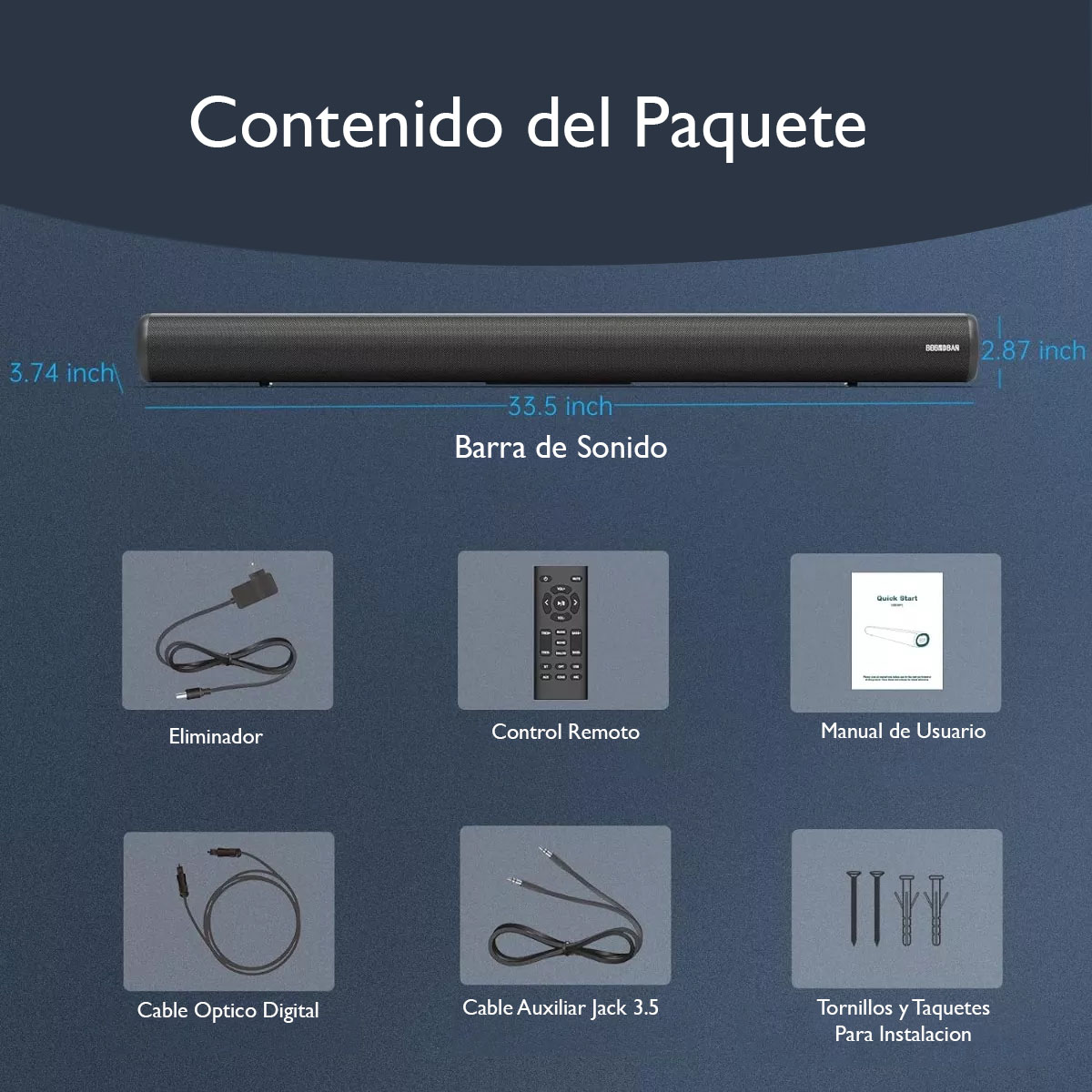 Foto 7 | Barra de Sonido Teatro en Casa Bluetooth 5.0 Alta Fidelidad 3 Eqs 80 w 2023