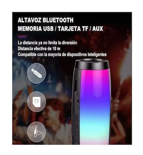 Foto 5 | Bocina Tg157 Recargable Portátil Con Luces Rgb Y Bluetooth Negro