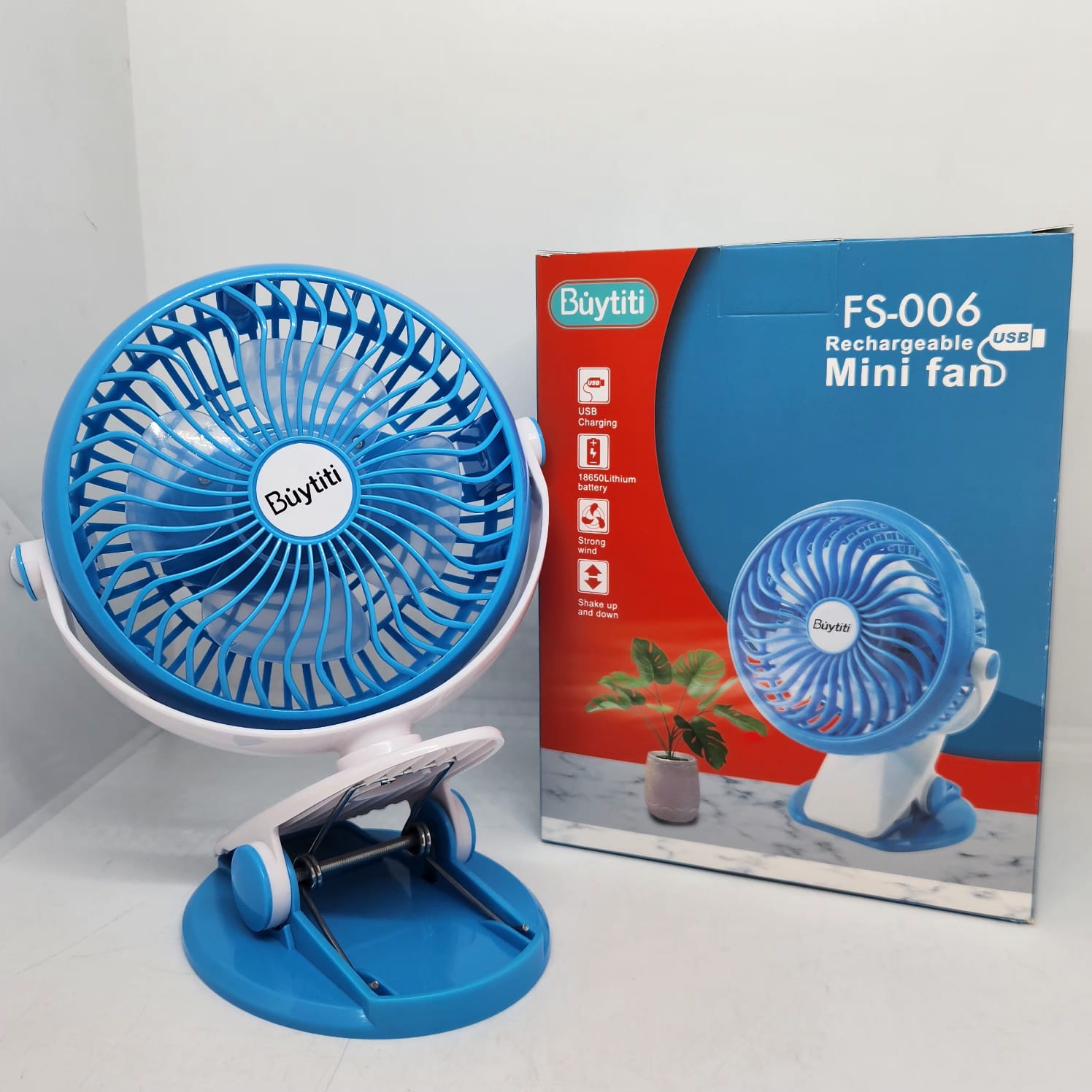 Foto 4 | Ventilador Portátil Buytiti Negro Recargable