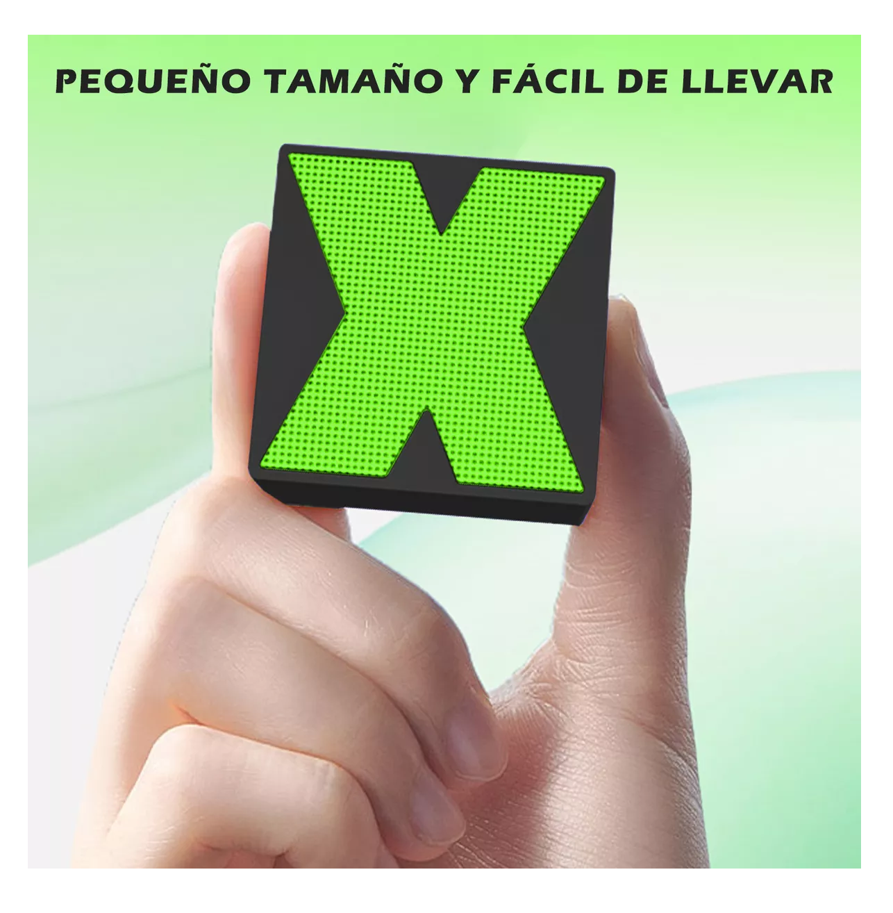 Foto 3 pulgar | Bocina Inalámbrica Pequeña Y Portátil Con Bluetooth, Negro/verde