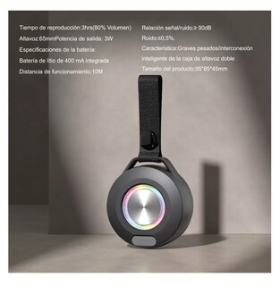 Foto 4 | Bocina De Subgraves Inalámbrica Bluetooth Pequeña Y Portátil, Negro