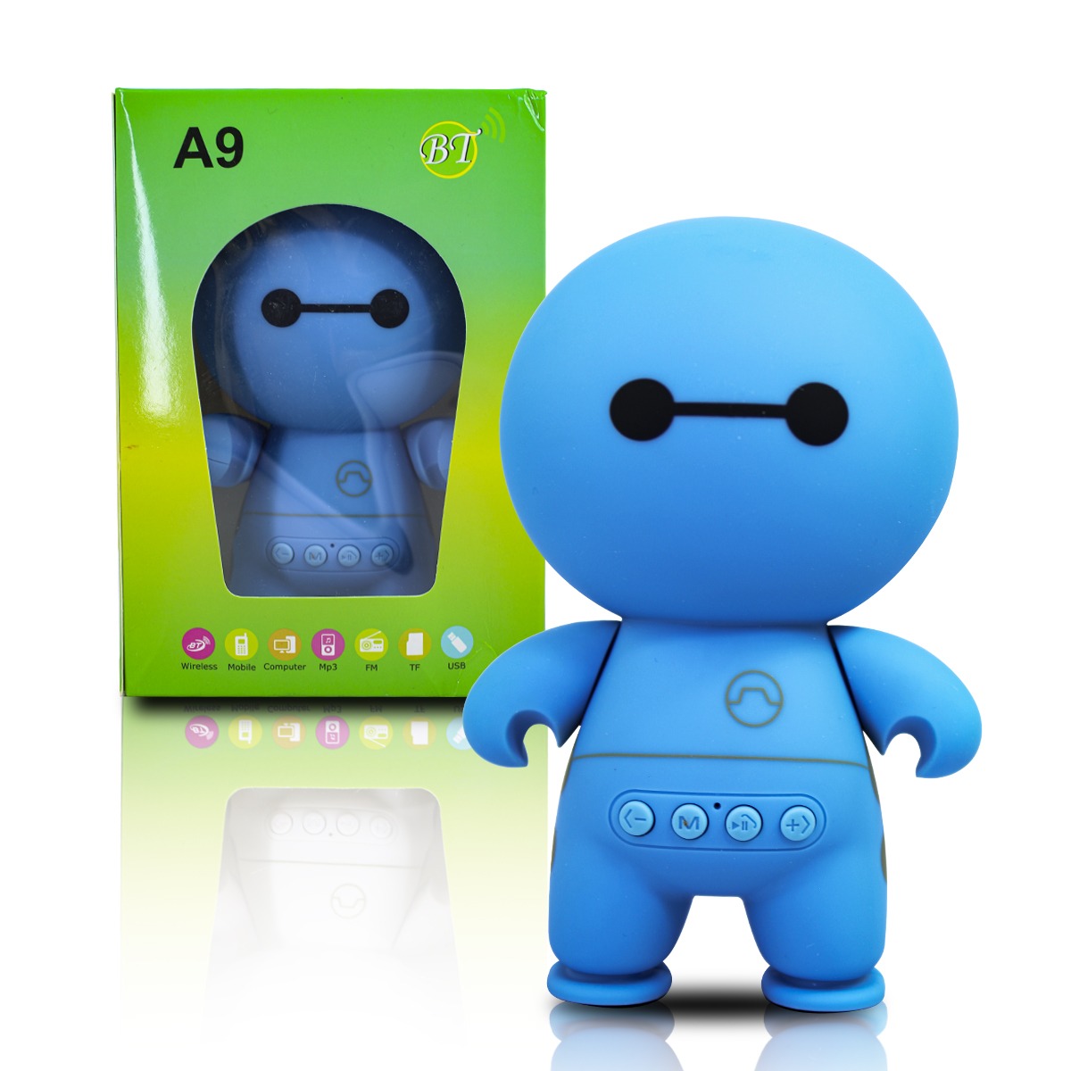 Bocina Altavoz Diseño Baymax A9 Recargable Azul