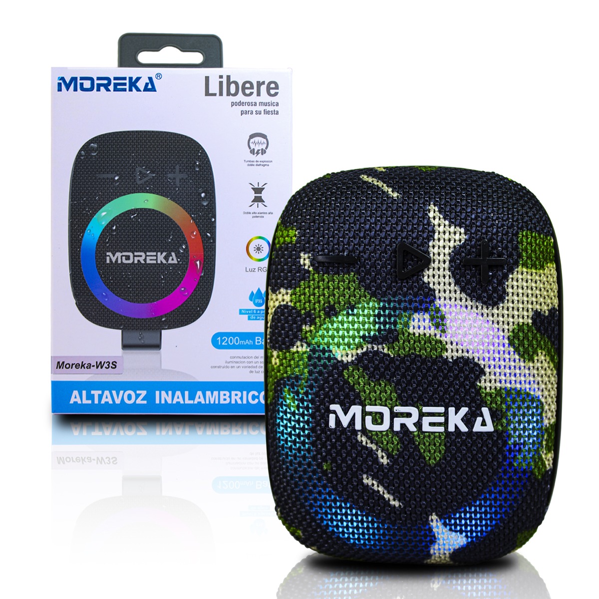 Bocina Verde Moreka Bluetooth Altavoz de Bicicleta Aprueba de Agua